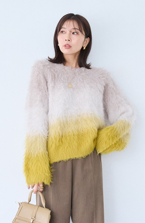 ウールブラッシュグラデーションプルオーバー