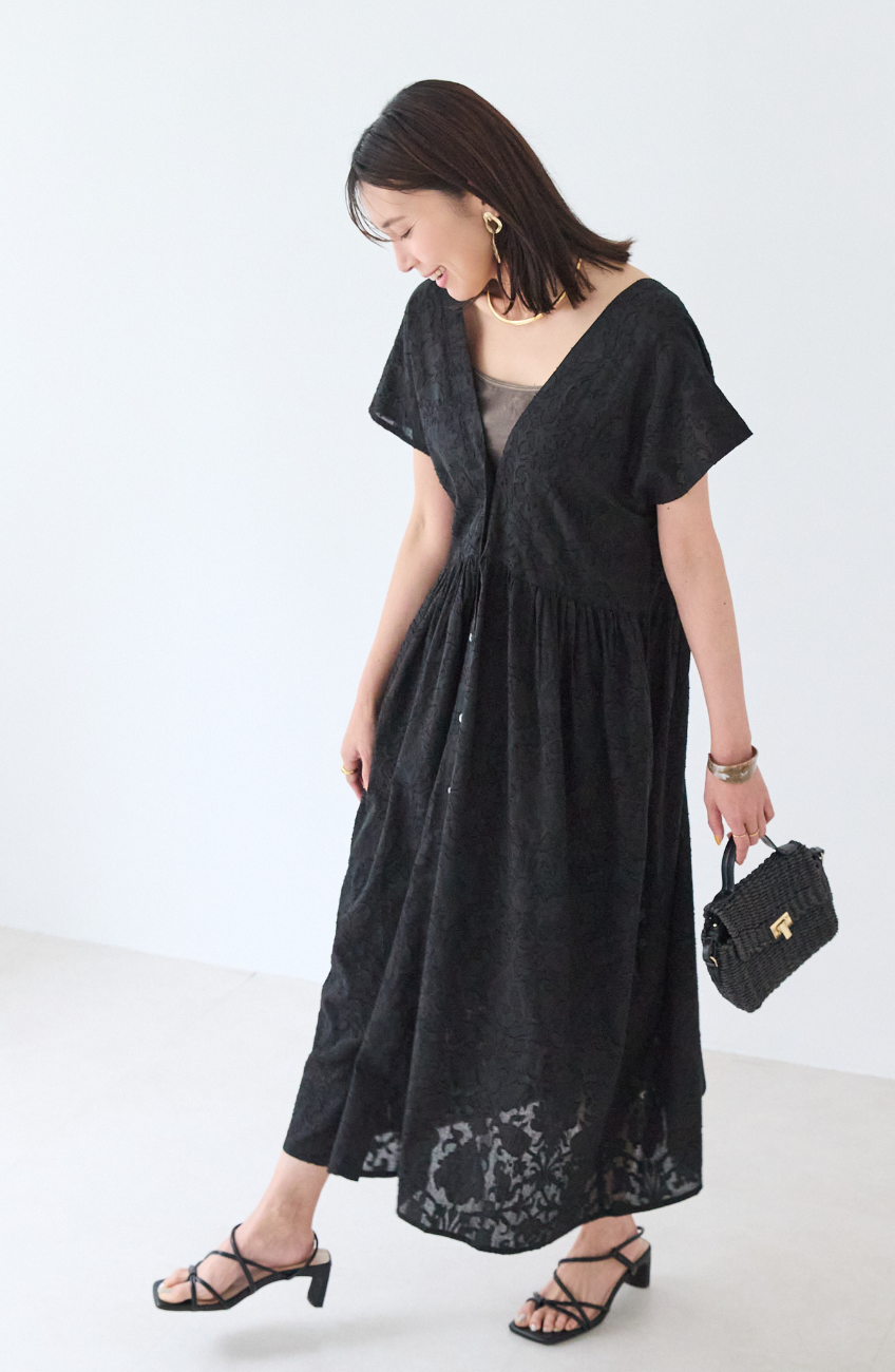 ジャガード2WAYシャツワンピース