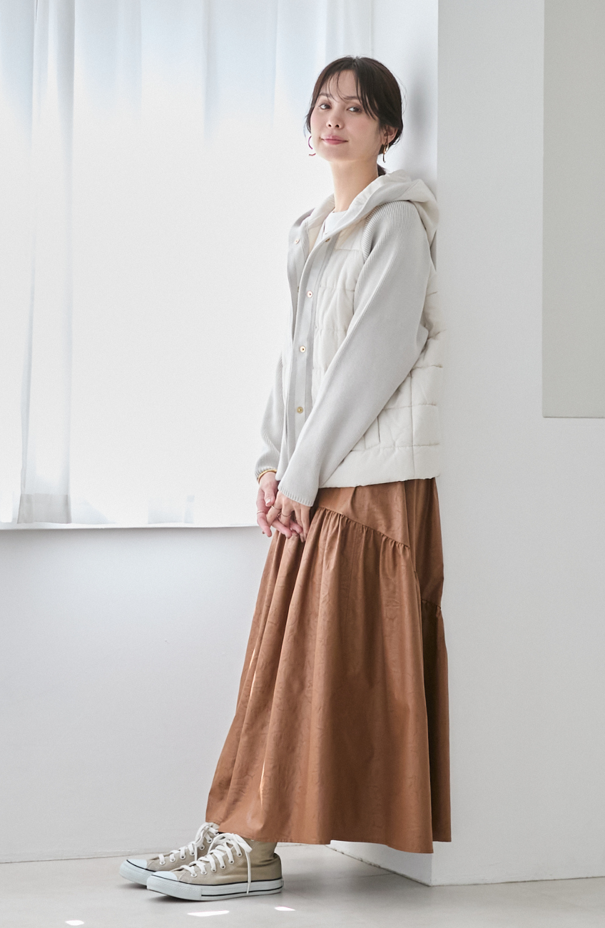 中綿×ニット切替ジャケット