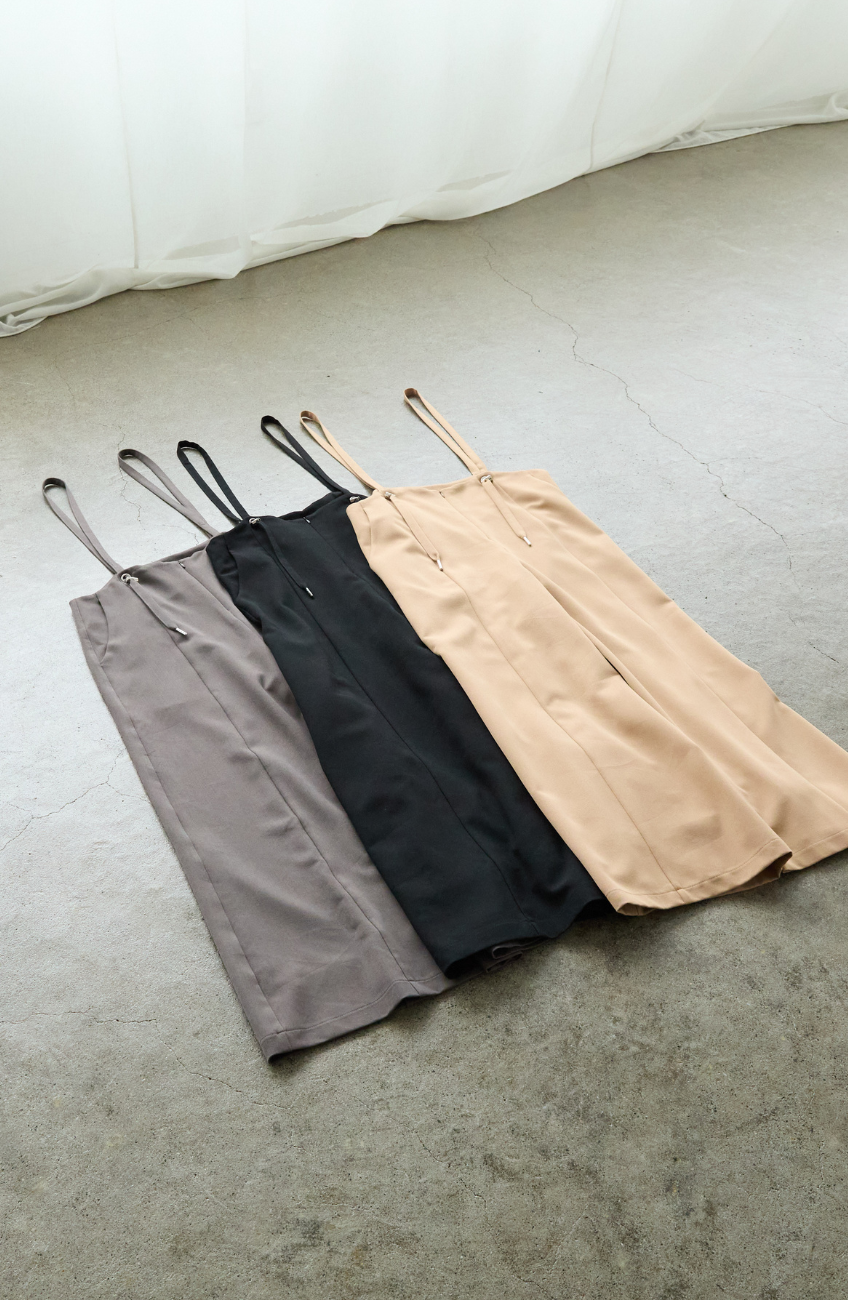 [コーデSET] シルクライクボウタイブラウス＋EC限定 TRドロストオールインワン