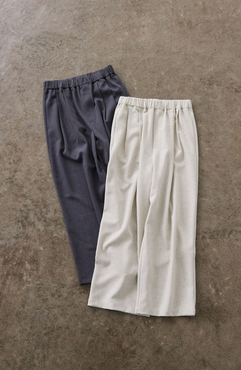 メランジゆるテーパードパンツ