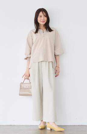 メランジゆるテーパードパンツ