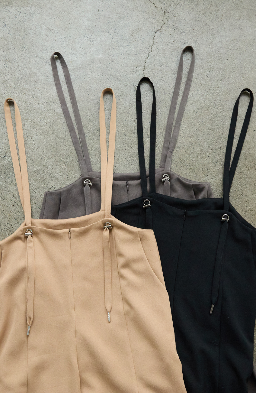 [コーデSET] シルクライクボウタイブラウス＋EC限定 TRドロストオールインワン