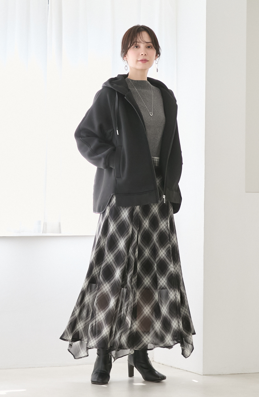 モスダンボール中綿切替フードジャケット