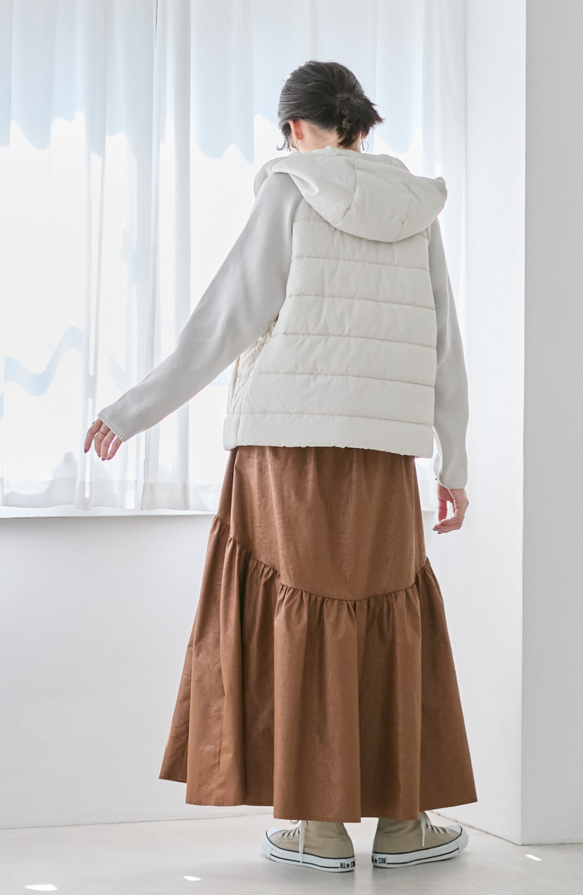 中綿×ニット切替ジャケット