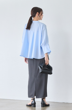 クレープドットボタンスカート