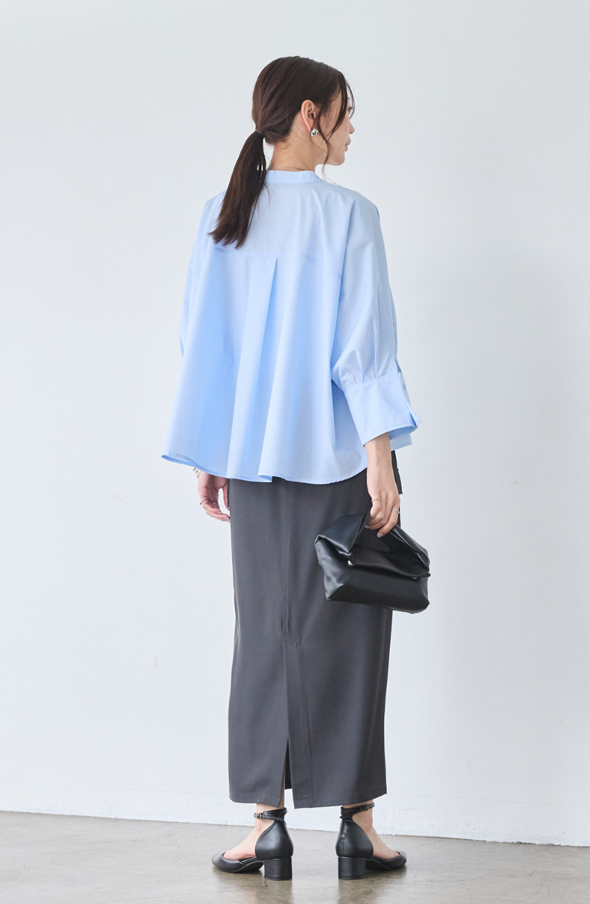 クレープドットボタンスカート