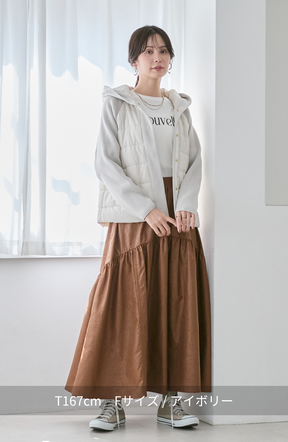 中綿×ニット切替ジャケット