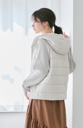 中綿×ニット切替ジャケット