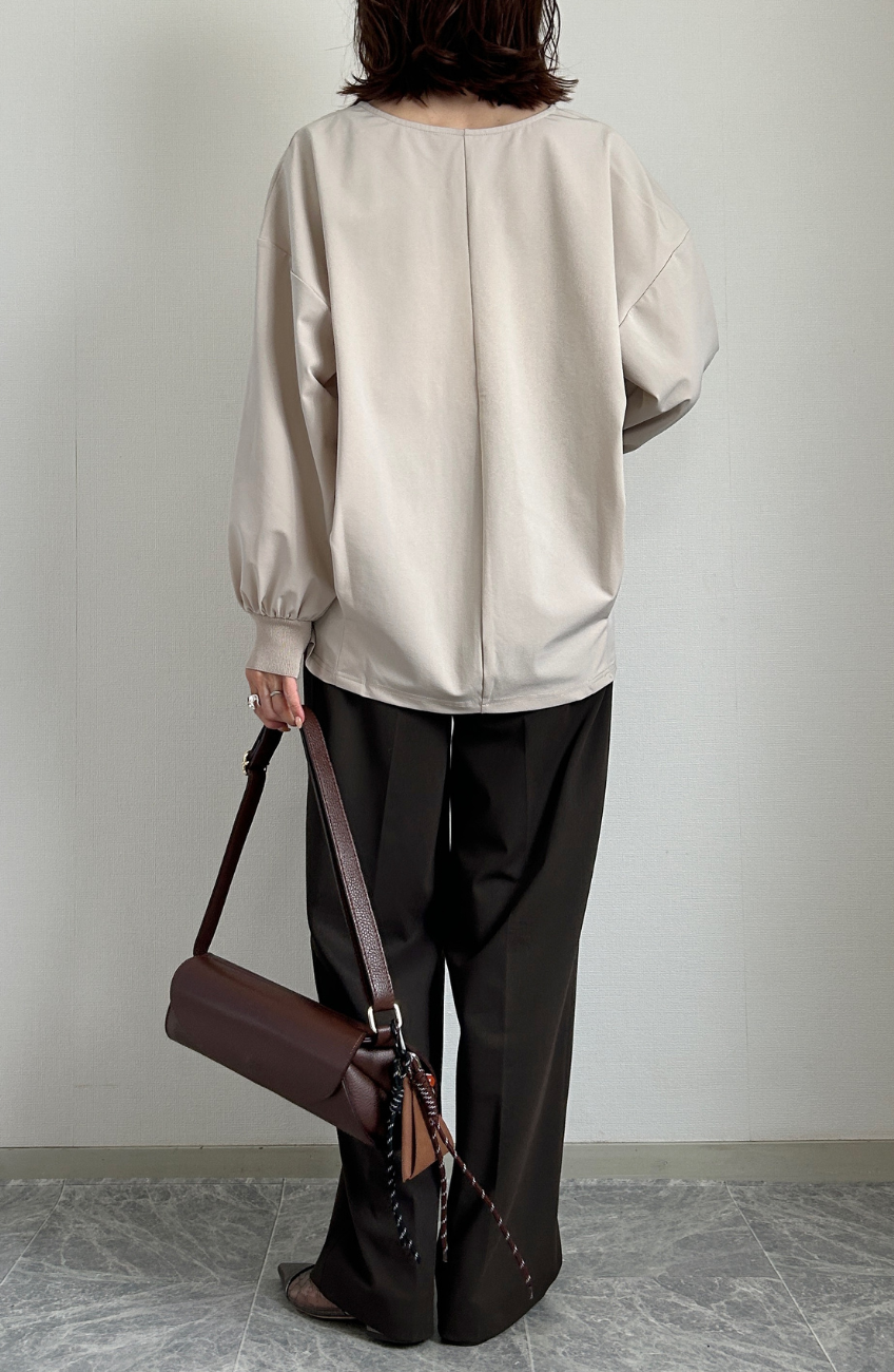 [acoさんコラボ] CICA配合サークルストレッチコクーンシルエットプルオーバー