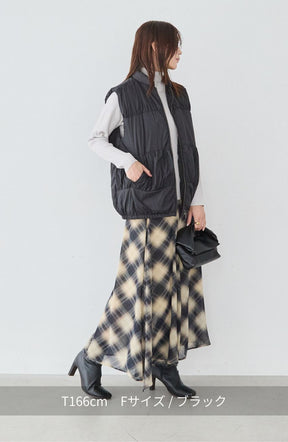 ティアードギャザーピュアダウンベスト