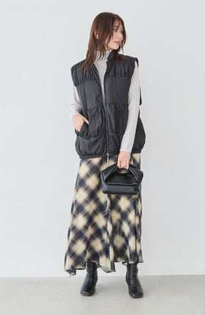 ティアードギャザーピュアダウンベスト