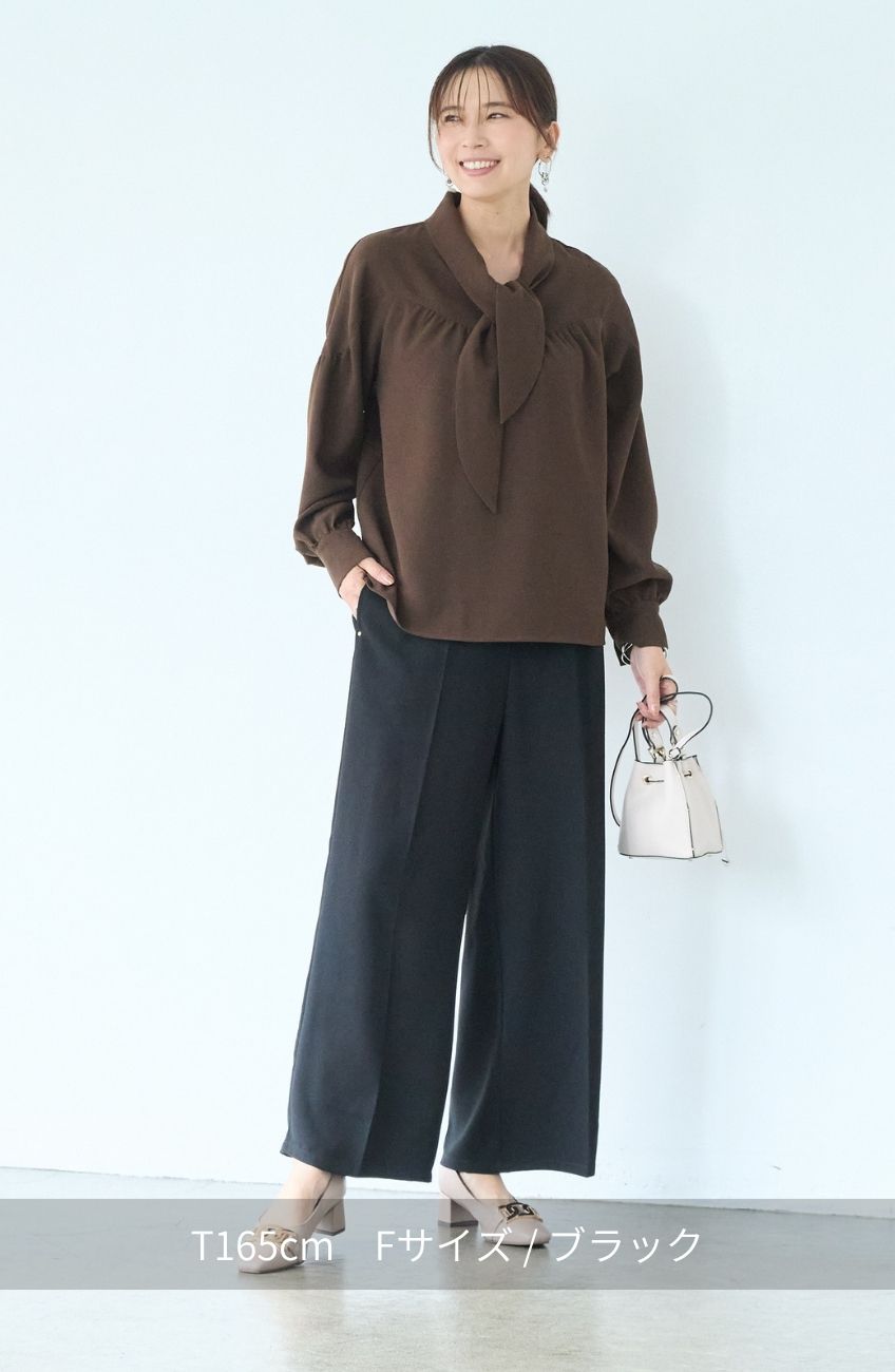 シルクライクセンタープレスパンツ