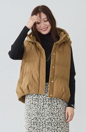 エアリーフードピュアダウンベスト