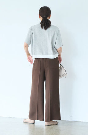 シルクライクセンタープレスパンツ