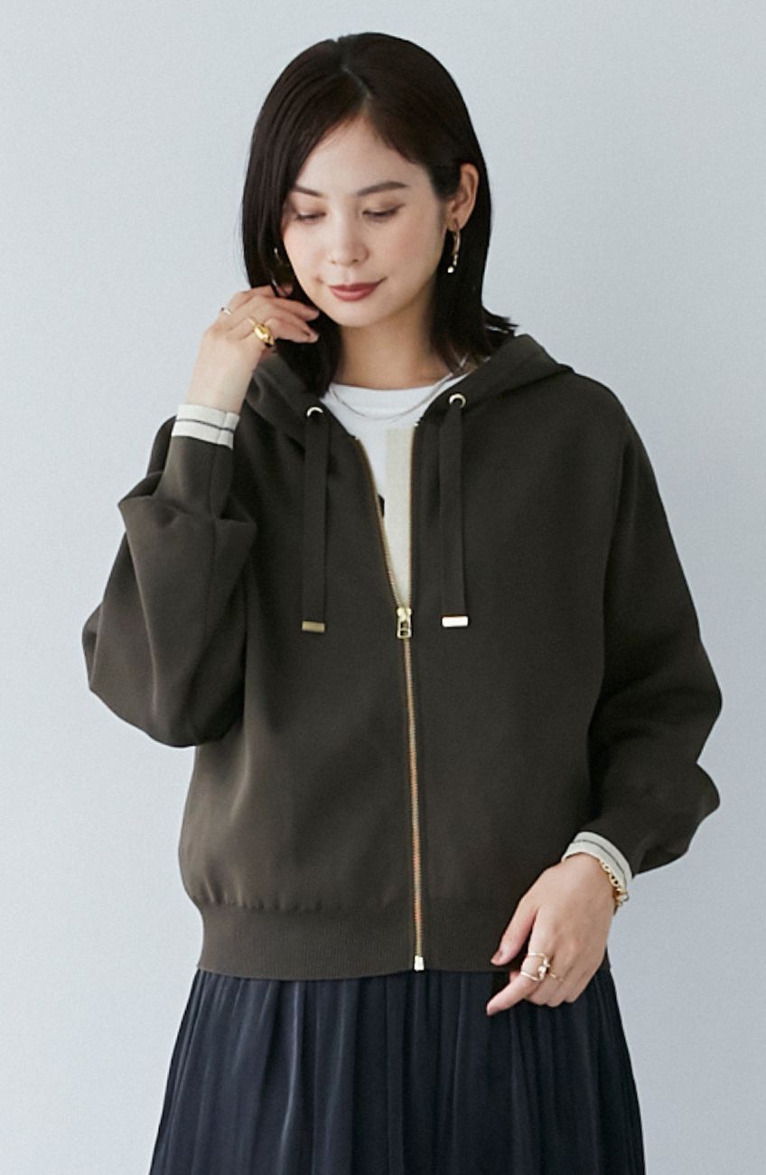 REFLEIM メッシュフードパーカー 黒(本日限定価格) Anui パーカー 「UNISEX/選べる着丈」メッシュフードZIPパーカー