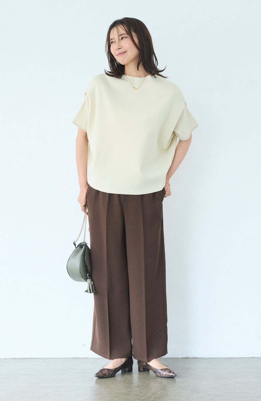 シルクライクセンタープレスパンツ