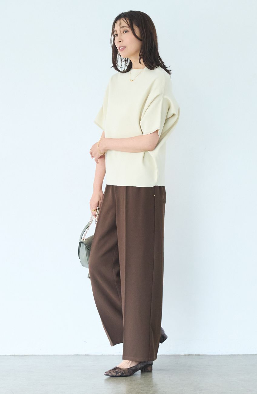 シルクライクセンタープレスパンツ