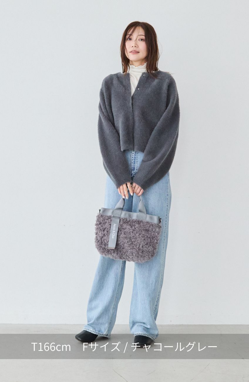 ダブルフェイスフェザーノーカラージャケット