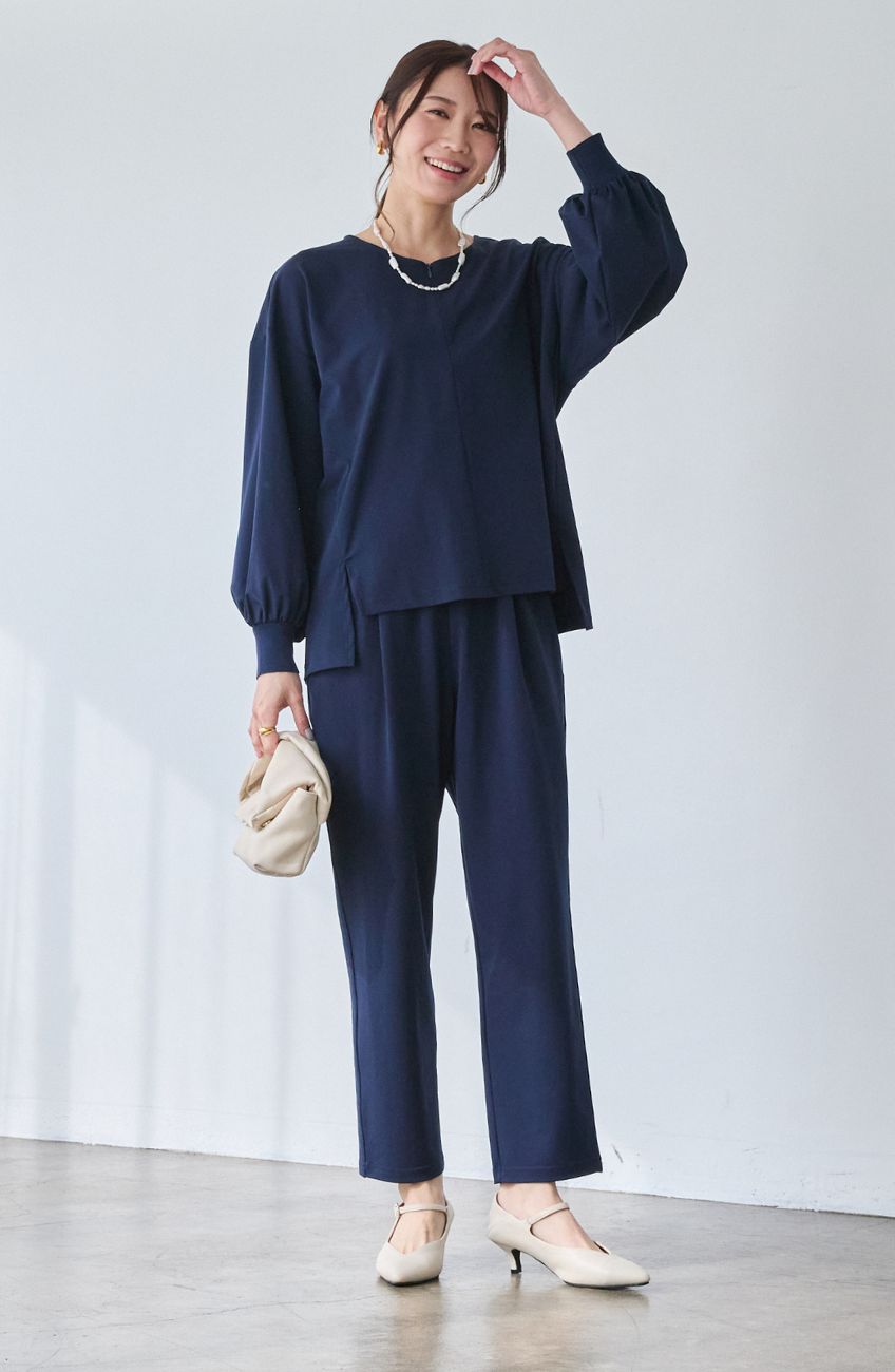 CICA配合サークルストレッチテーパードパンツ