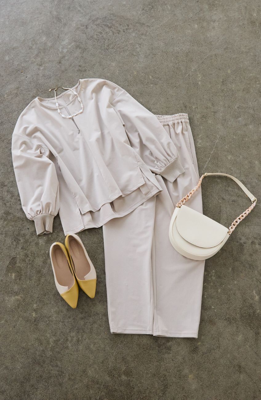 CICA配合サークルストレッチテーパードパンツ