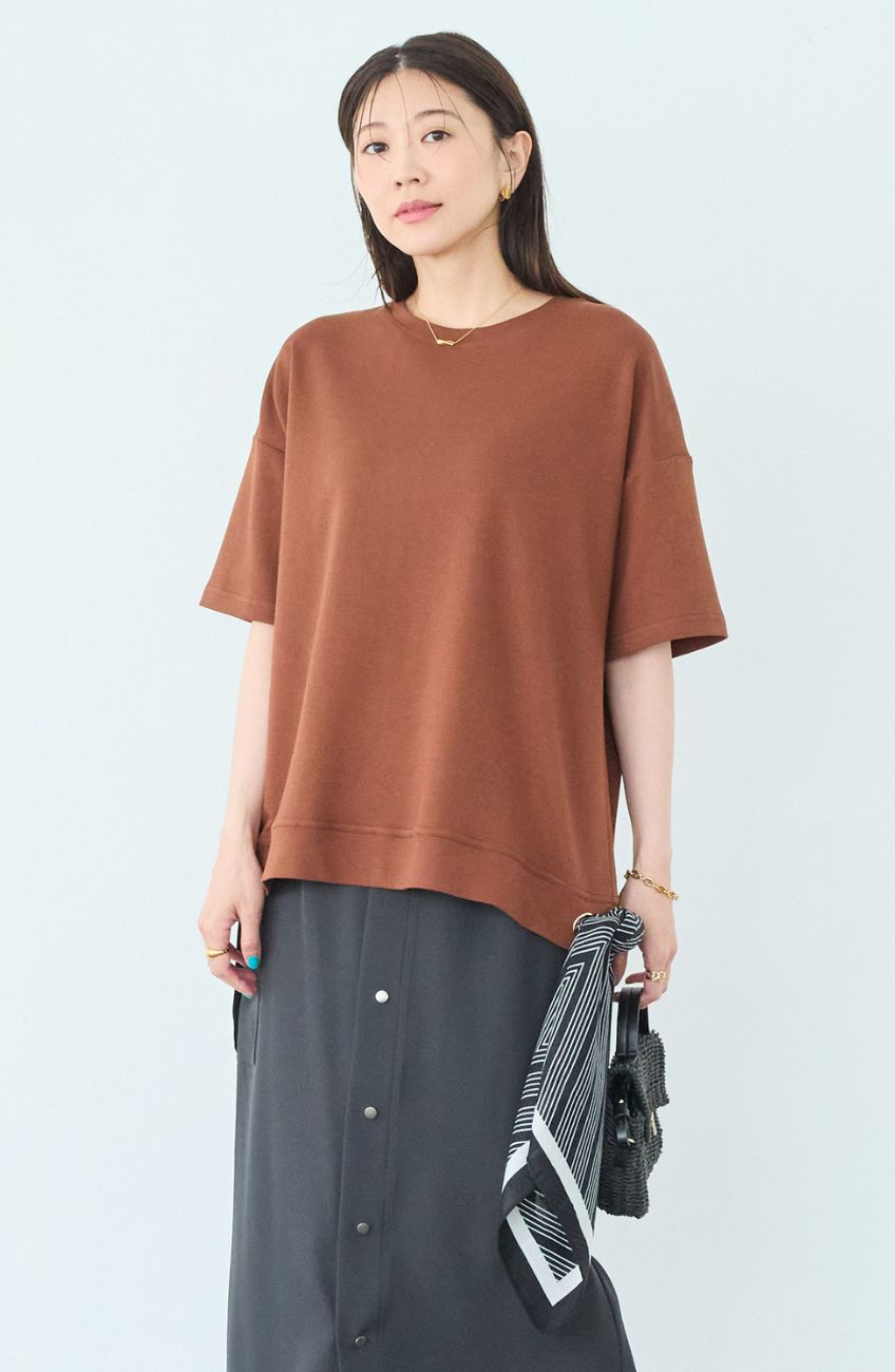 接結ジャージースカーフ付プルオーバー