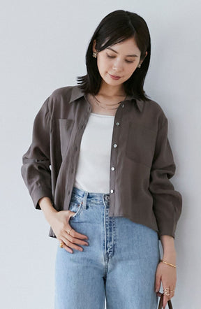 EC限定　シルキーショートブラウス
