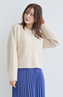 ダブルフェイスフェザーノーカラージャケット