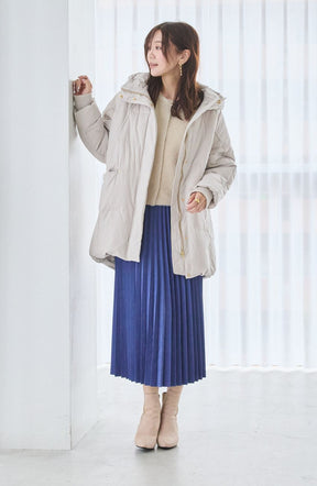 ダブルフェイスフェザーノーカラージャケット