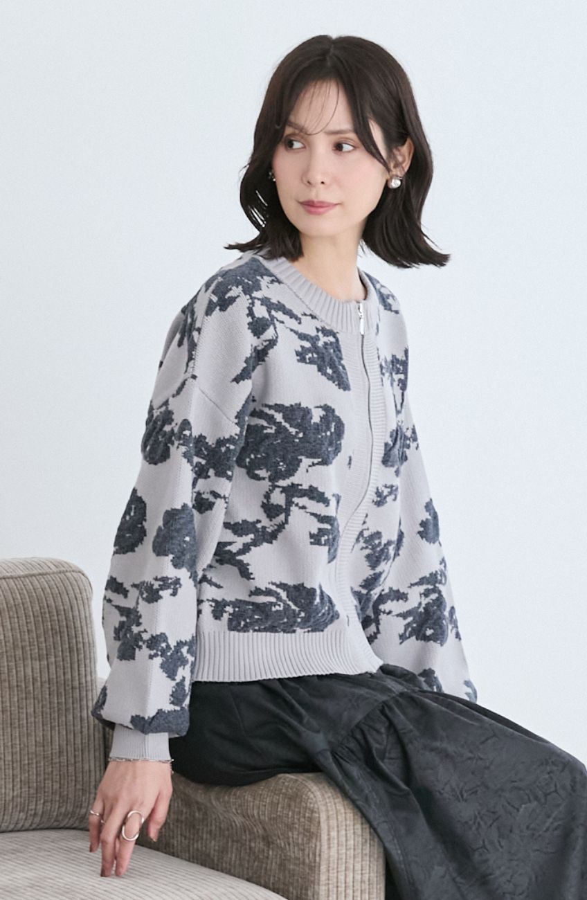 フラワージャガードモールブルゾン