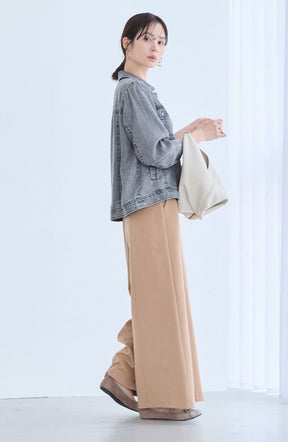 パウダーシルクデニムステンワイドスリーブジャケット