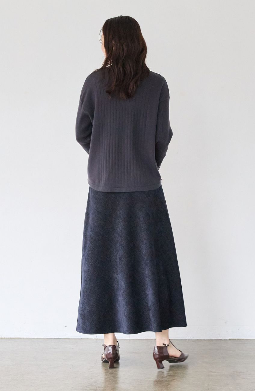 グロッシーデニムバイヤススカート