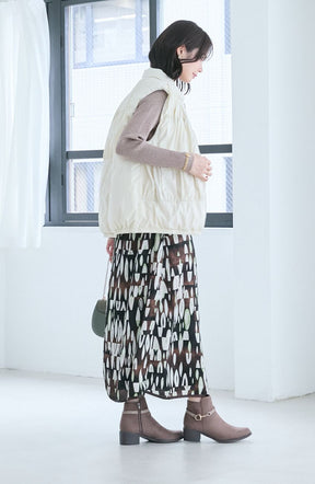 ティアードギャザーピュアダウンベスト