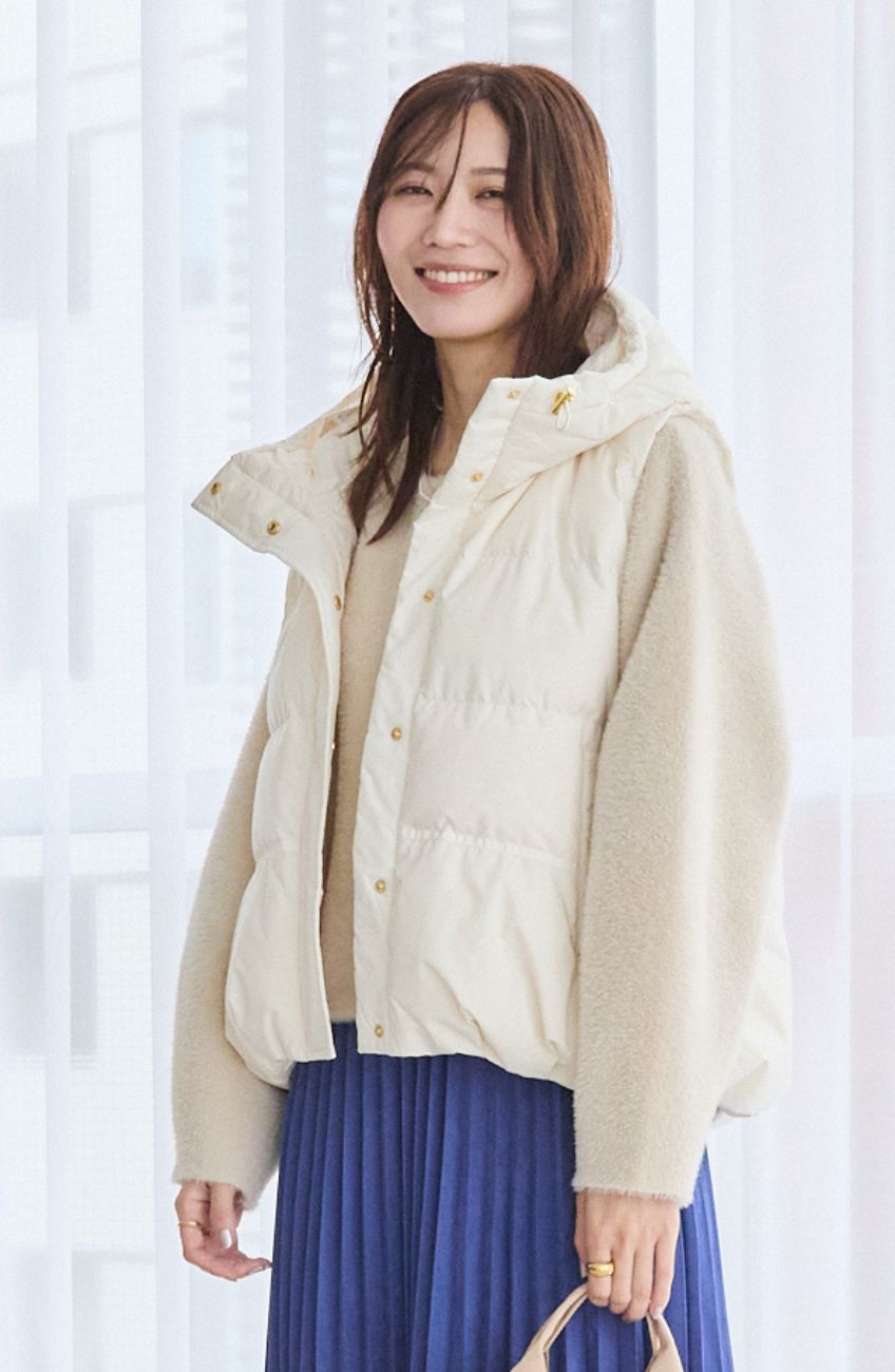 エアリーフードピュアダウンベスト