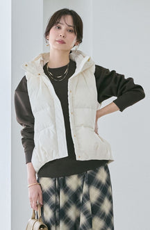 エアリーフードピュアダウンベスト