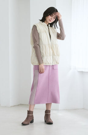 ティアードギャザーピュアダウンベスト