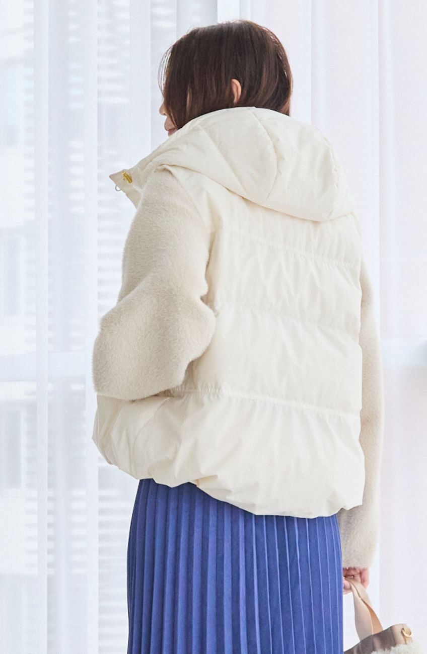 エアリーフードピュアダウンベスト