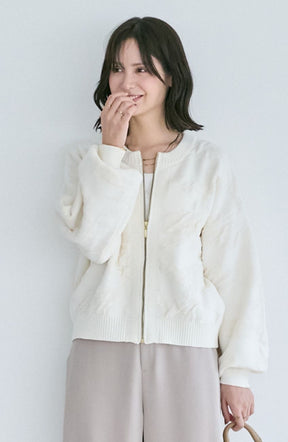 フラワージャガードモールブルゾン