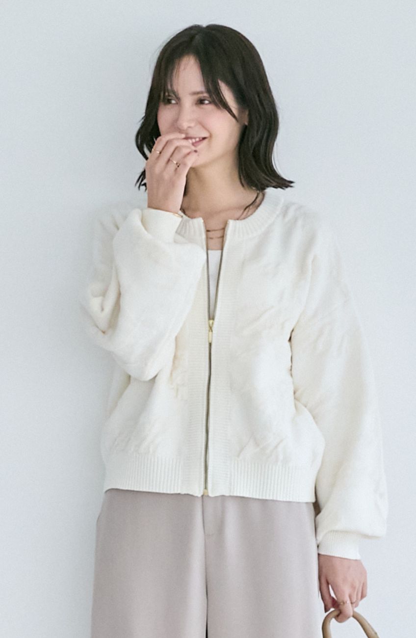 フラワージャガードモールブルゾン