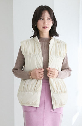 ティアードギャザーピュアダウンベスト