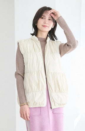 ティアードギャザーピュアダウンベスト