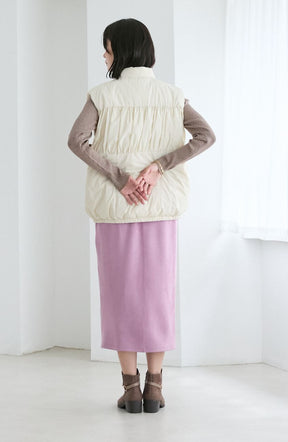 ティアードギャザーピュアダウンベスト