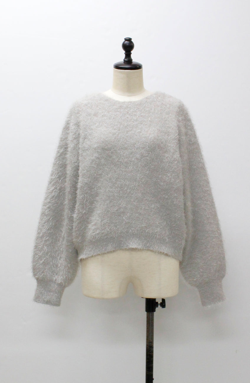 ダブルフェイスシャギーランタンスリーブプルオーバー