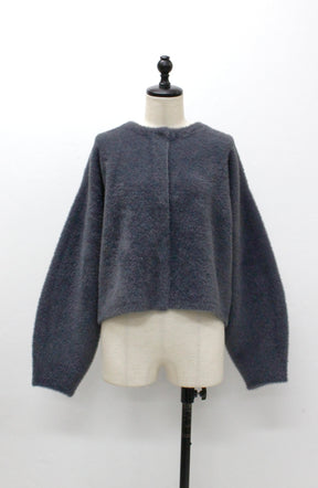 ダブルフェイスフェザーノーカラージャケット