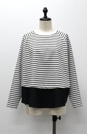 ポンチローマラグラン布帛切替プルオーバー