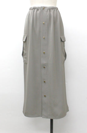 クレープドットボタンスカート