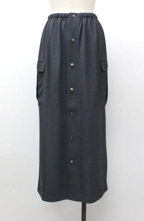 クレープドットボタンスカート