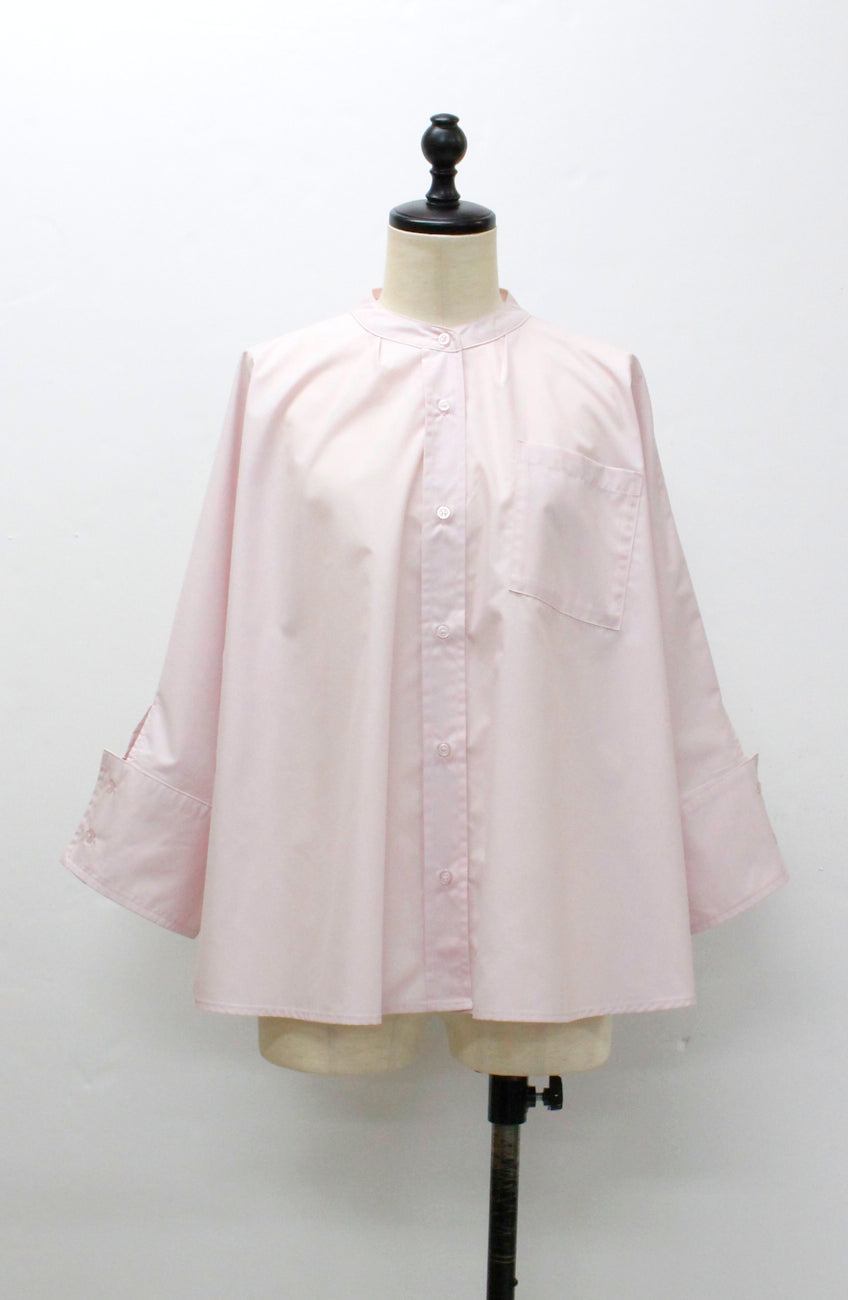 [acoさんコラボ] ノーカラーダブルカフスブラウス