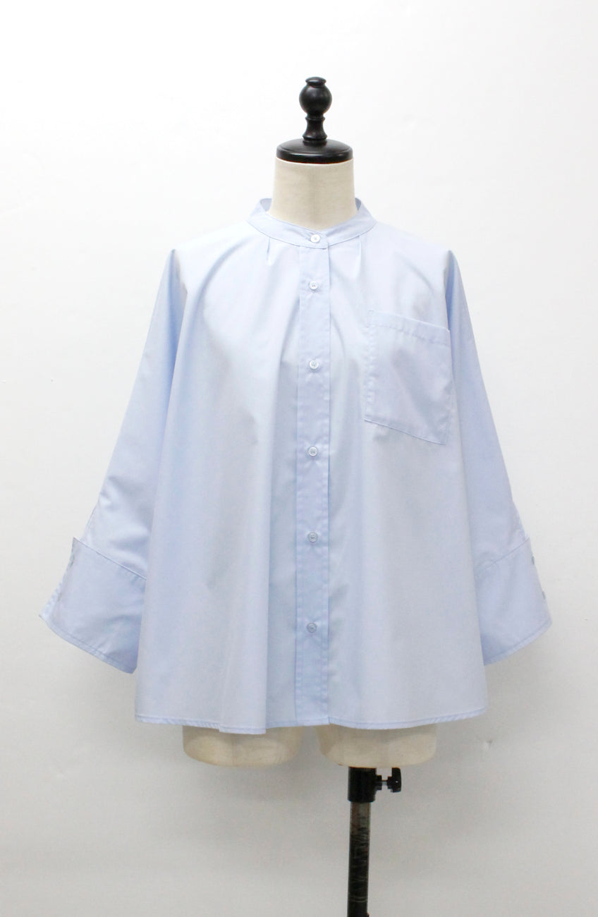 [acoさんコラボ] ノーカラーダブルカフスブラウス