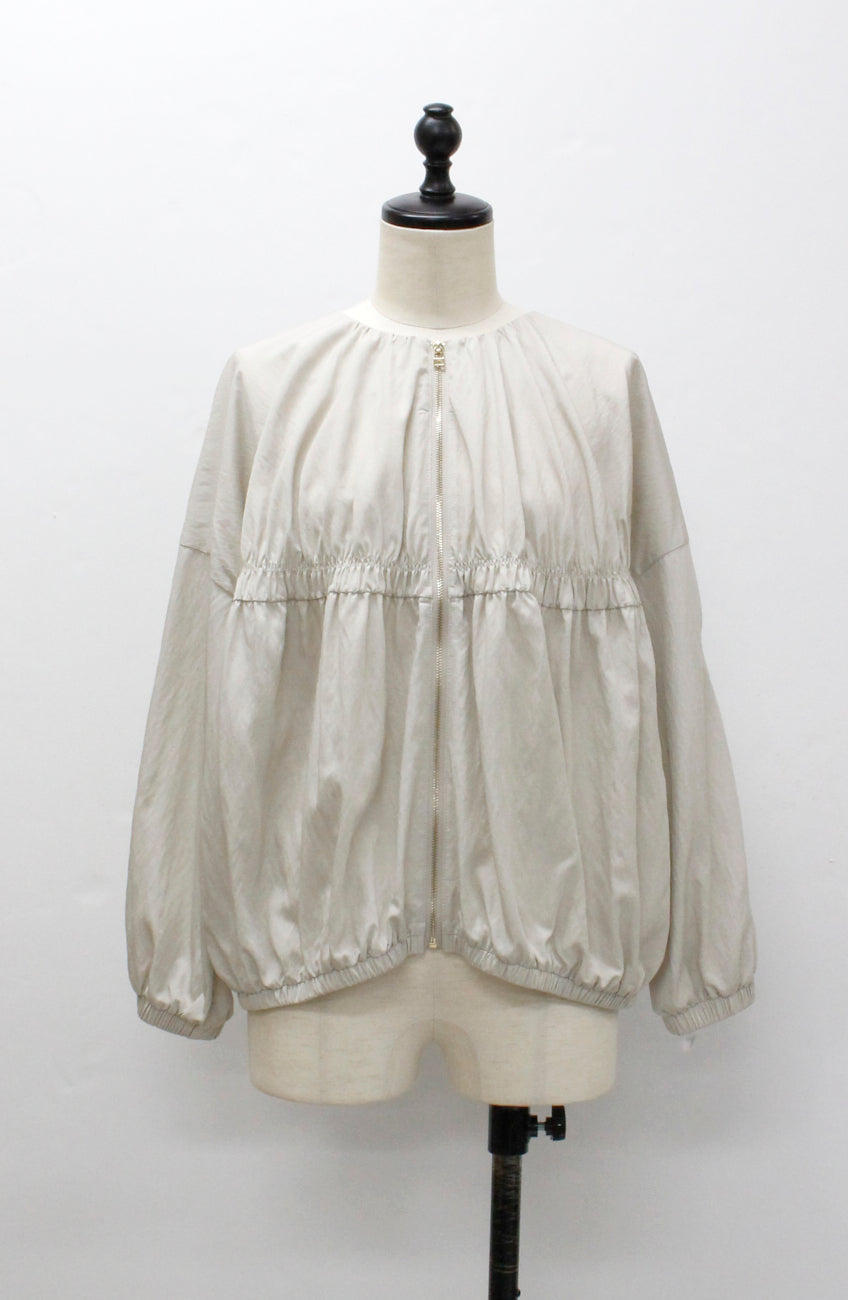 レーヨンナイロンギャザー切替ブルゾン